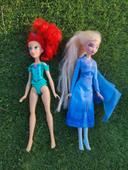 Lot de 2 poupées disney Ariel et Elsa