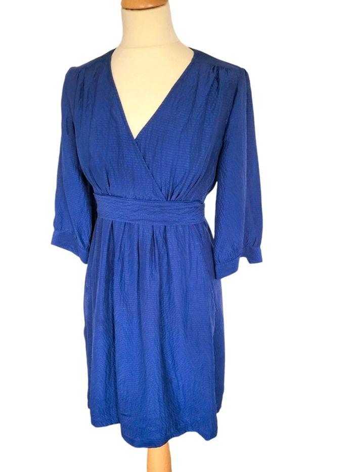 Robe 100% soie bleue Essentiel Antwerp T.40 - photo numéro 2