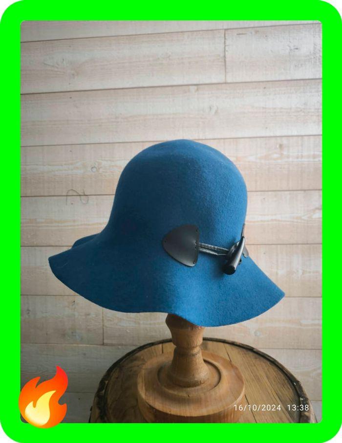 Chapeau seau bleu en laine Filippo Catarzi taille unique - photo numéro 1