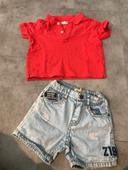 Ensemble polo et short en jeans Zara