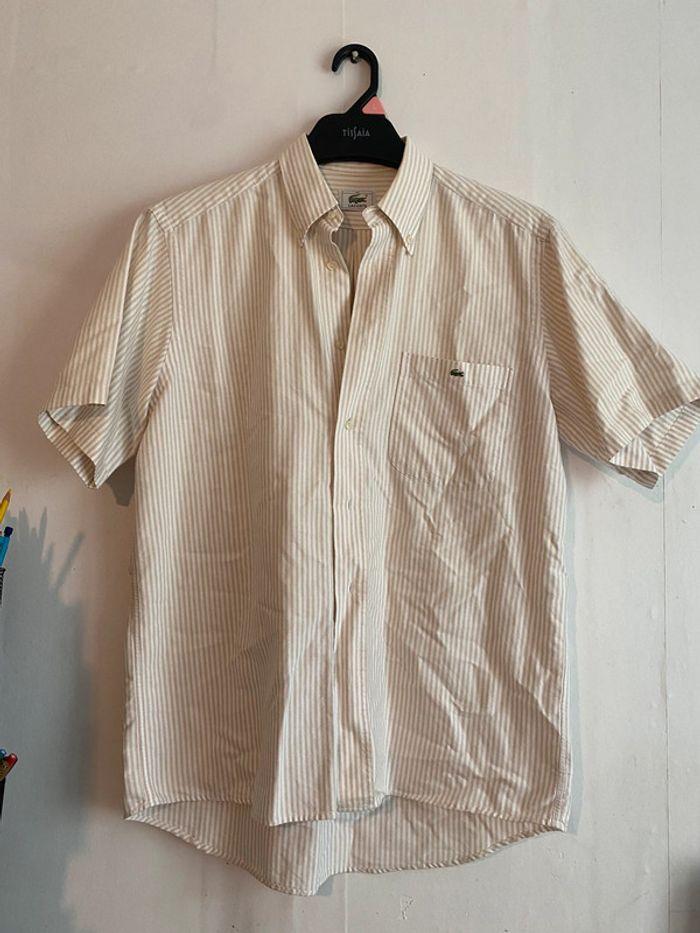 Chemise manche courte Lacoste rayé taille 40 - photo numéro 1