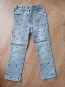 Pantalon gris à pois