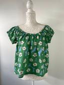 Blouse verte à fleurs