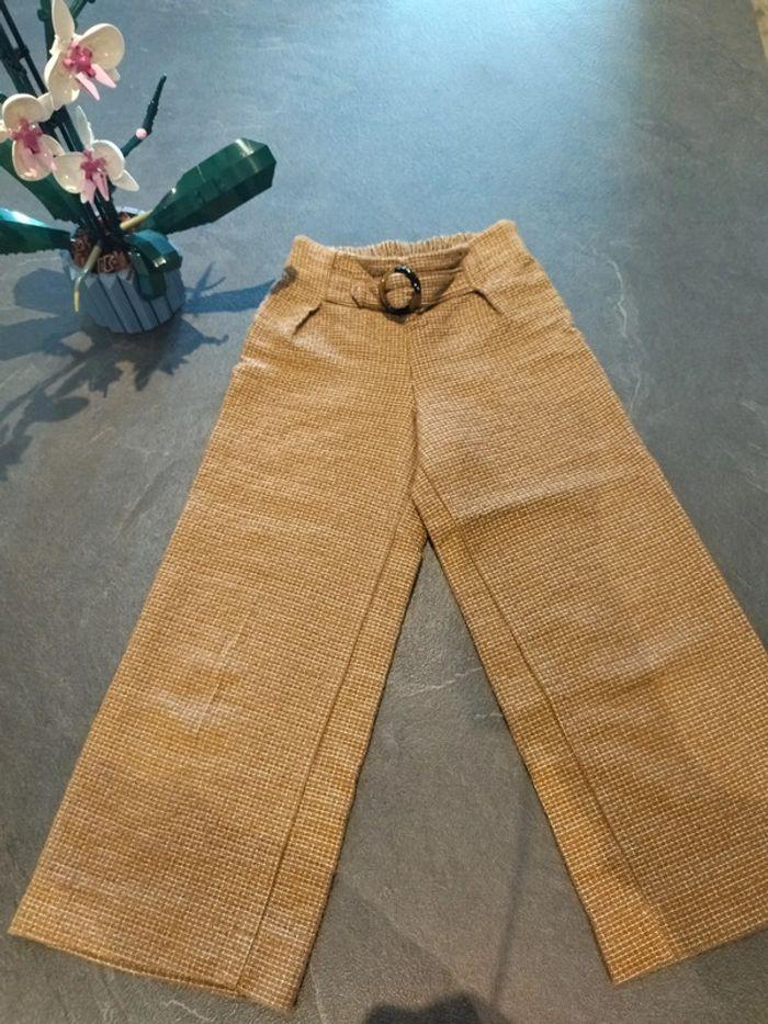 Pantalon large marron clair Zara - photo numéro 1