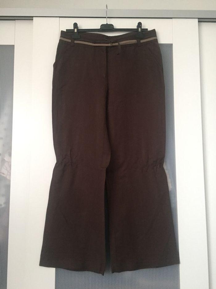 Pantalon large marron - photo numéro 2