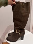 Bottes montante cuir marron