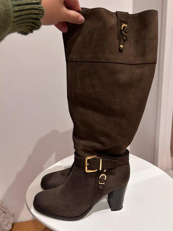 Bottes montante cuir marron - photo numéro 1