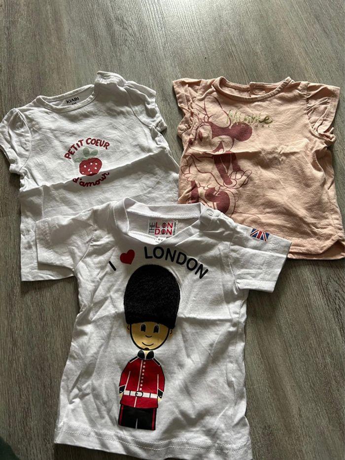 Lot de 3 tee shirt manches courtes 6 mois - photo numéro 1