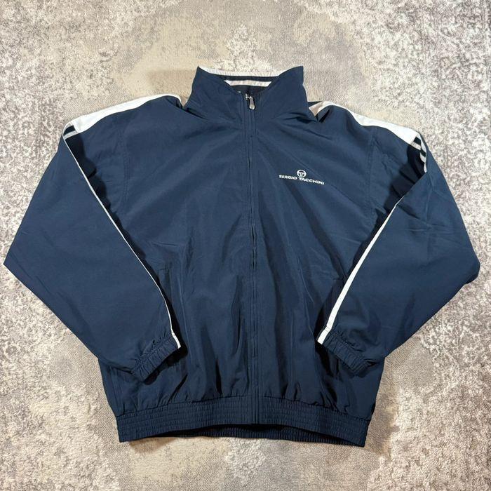 Track Jacket Sergio Tacchini Athletic Lab Y2k 90's 2000's Navy Blue & White - photo numéro 1