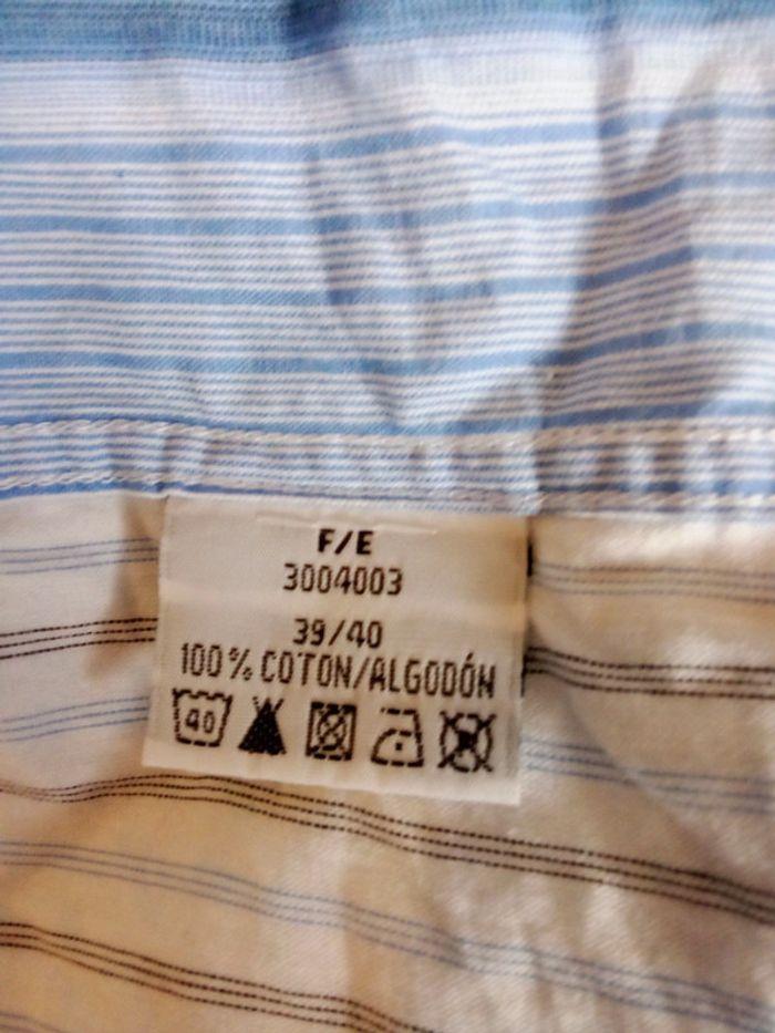 Chemise manches longues à rayures bleues et blanches CQFP* taille L - photo numéro 12