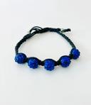 Bracelet shamballa boules et strass bleus