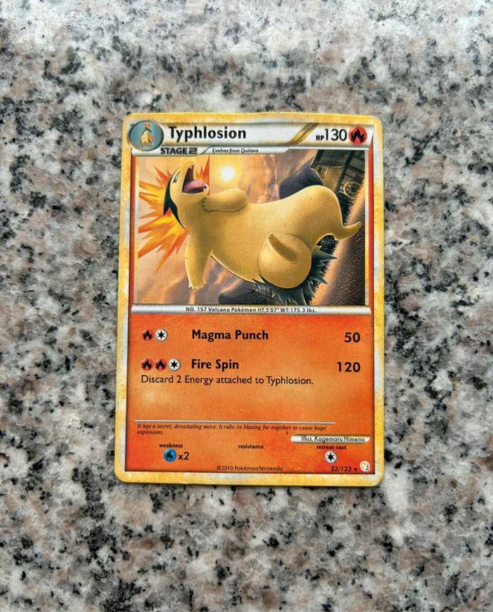 Carte anglaise Pokémon Typhlosion HG & SS, 2010, 32/123, rare, très bon état - photo numéro 1