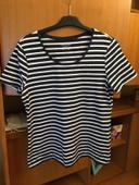 Tshirt Marine/blanc Yessica taille Xl