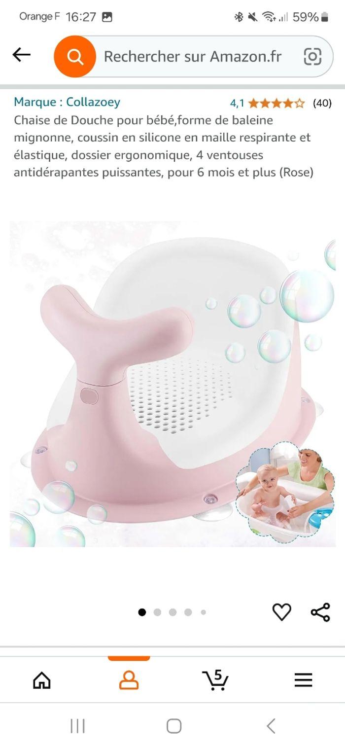 Chaise de Douche pour bébé,forme de baleine