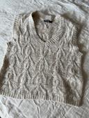 Pull sans manche beige S