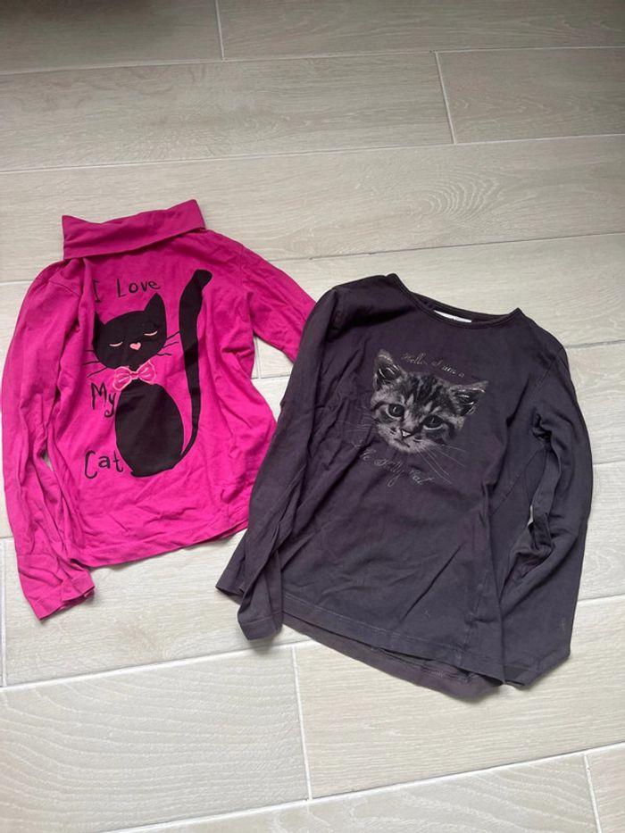 Lot de 2 t-shirt manches longues chats - photo numéro 1