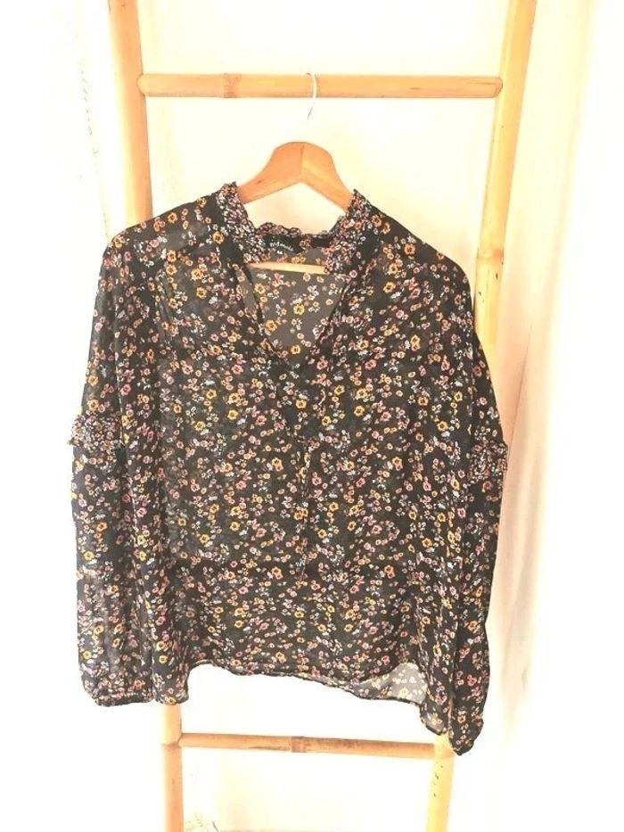 Blouse transparente liberty noire M&S T44 - photo numéro 1