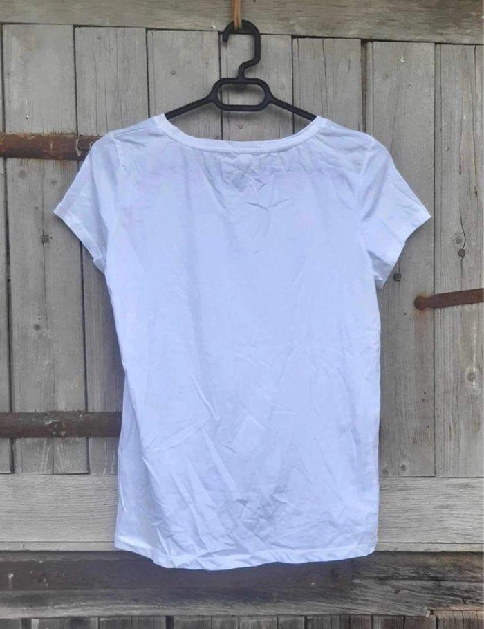 Tshirt blanc en coton « Feel More» T38-40 - photo numéro 5