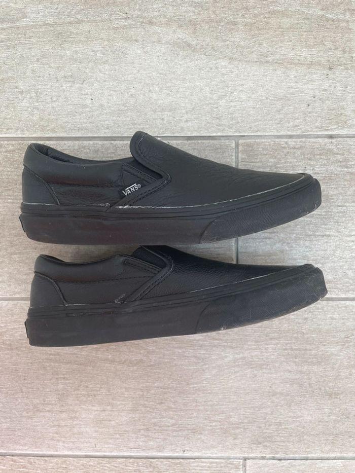 Chaussures slip on Vans Cuir noir - photo numéro 5