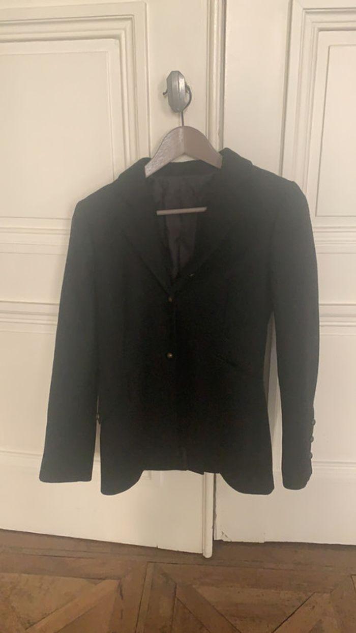 Blazer en laine noir, taille 38, comptoir des cotonniers - photo numéro 1