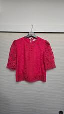 Blouse dentelle broderies guipure rose Morgan