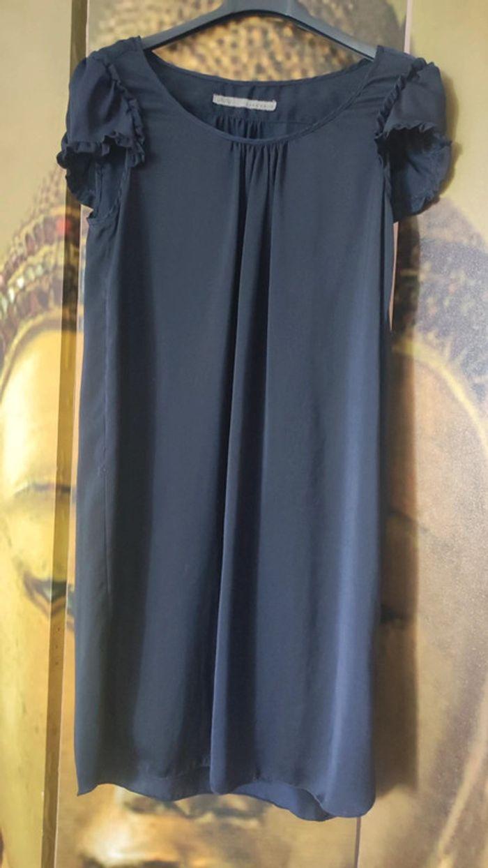 Robe bleu marine matiere satinée - photo numéro 1