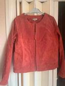 Blouson croute de porc rouge taille L