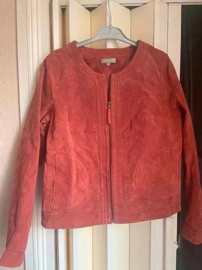 Blouson croute de porc rouge taille L - photo numéro 1