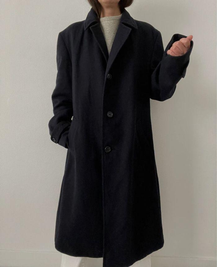 Oversized manteau long marine 90% laine - photo numéro 11