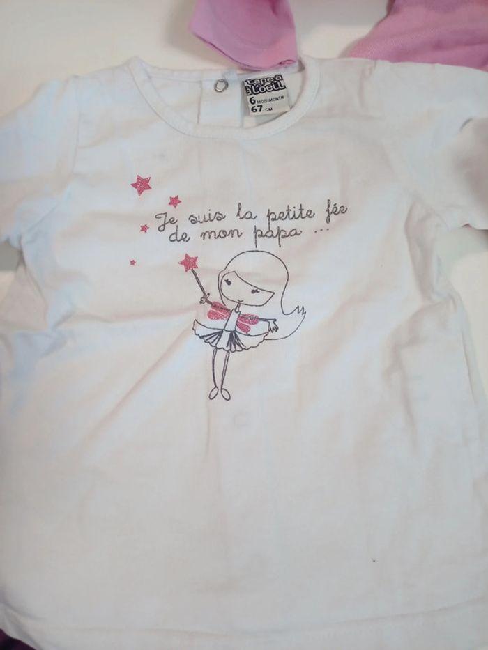 Lot de 5 t-shirt manches longues 6 mois tbe - photo numéro 2