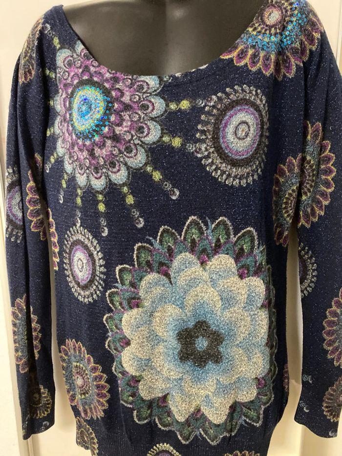 Pull habillé Desigual .pull rétro .Tenue de fêtes . Taille M - photo numéro 8