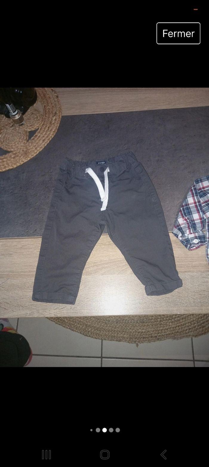 Lot 2 pantalons kiabi et 1 chemise 6 mois - photo numéro 5