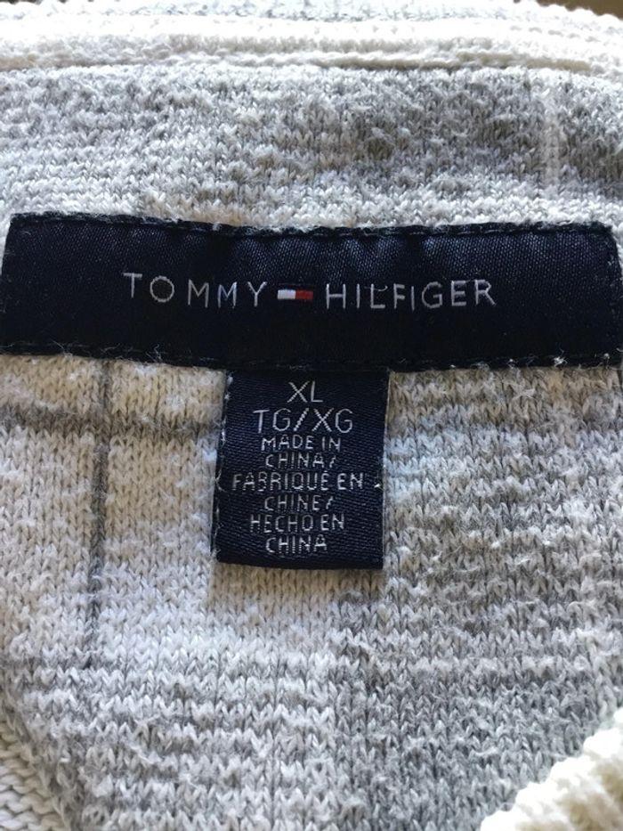 Pull col en v taché pour homme Tommy Hilfiger crème taille XL 013 - photo numéro 12