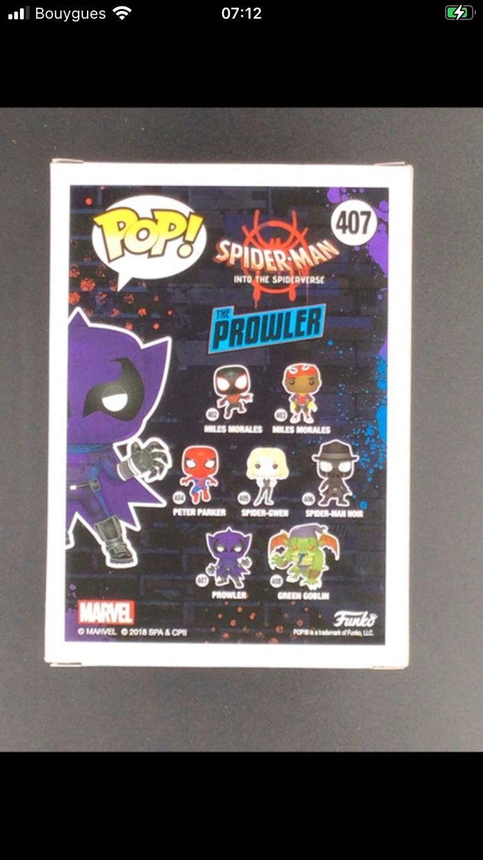 Figurine Funko Pop Spiderman Prowler N•407 - photo numéro 2