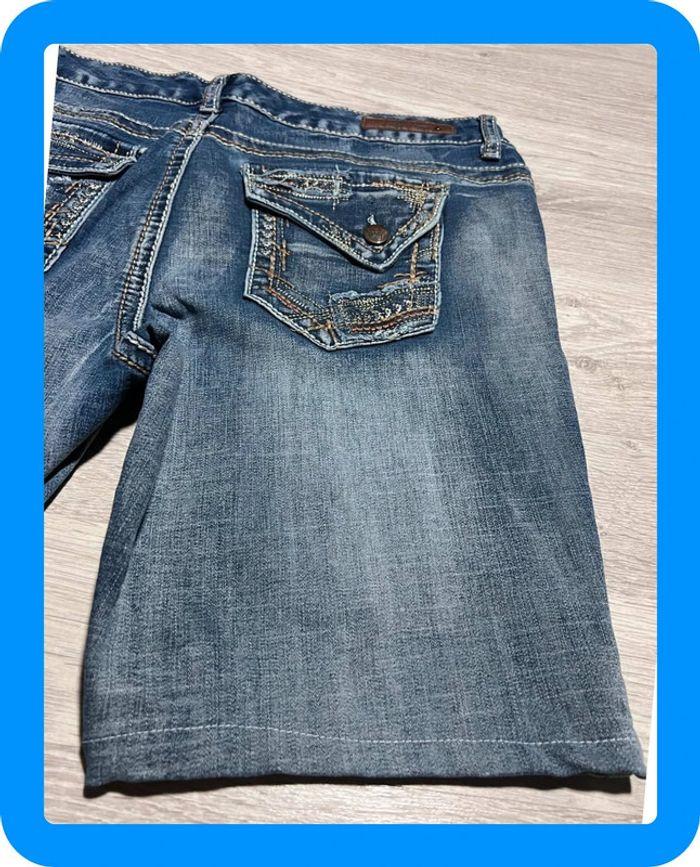 🩳 Short vintage brodé en jean Bleu Arya Taille S🩳 - photo numéro 8