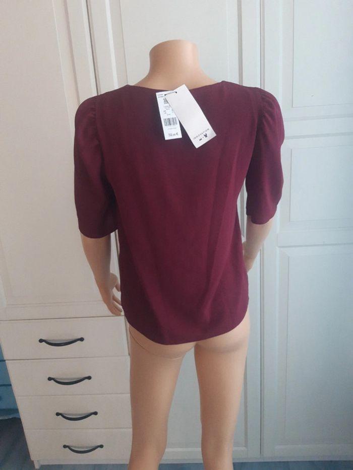 Tee-shirt blouse manches courtes avec brassière intégrée rouge bordeaux taille S 36 Etam - photo numéro 9