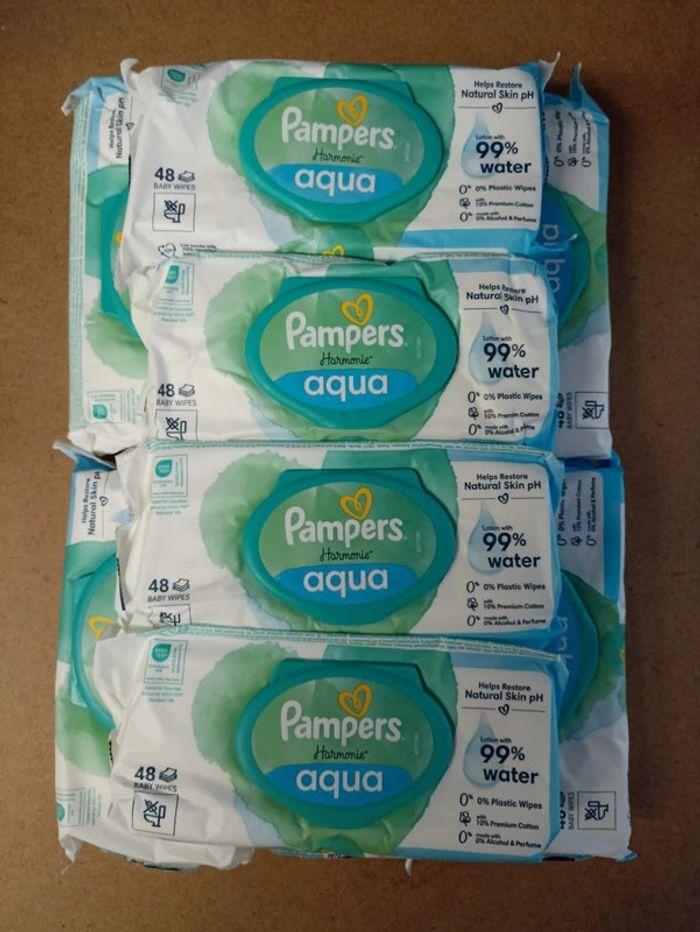 [NEUF] Lot de 10 paquets de lingettes Pampers Hamonie Aqua naturel skin ph