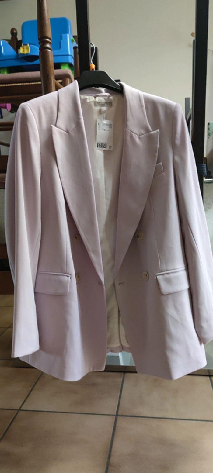 Veste blazer femme neuf rose  mauve t S/M - photo numéro 1