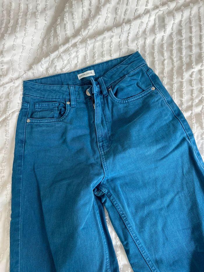 pantalon bleu coupe droite taille 34, excellent état - photo numéro 1