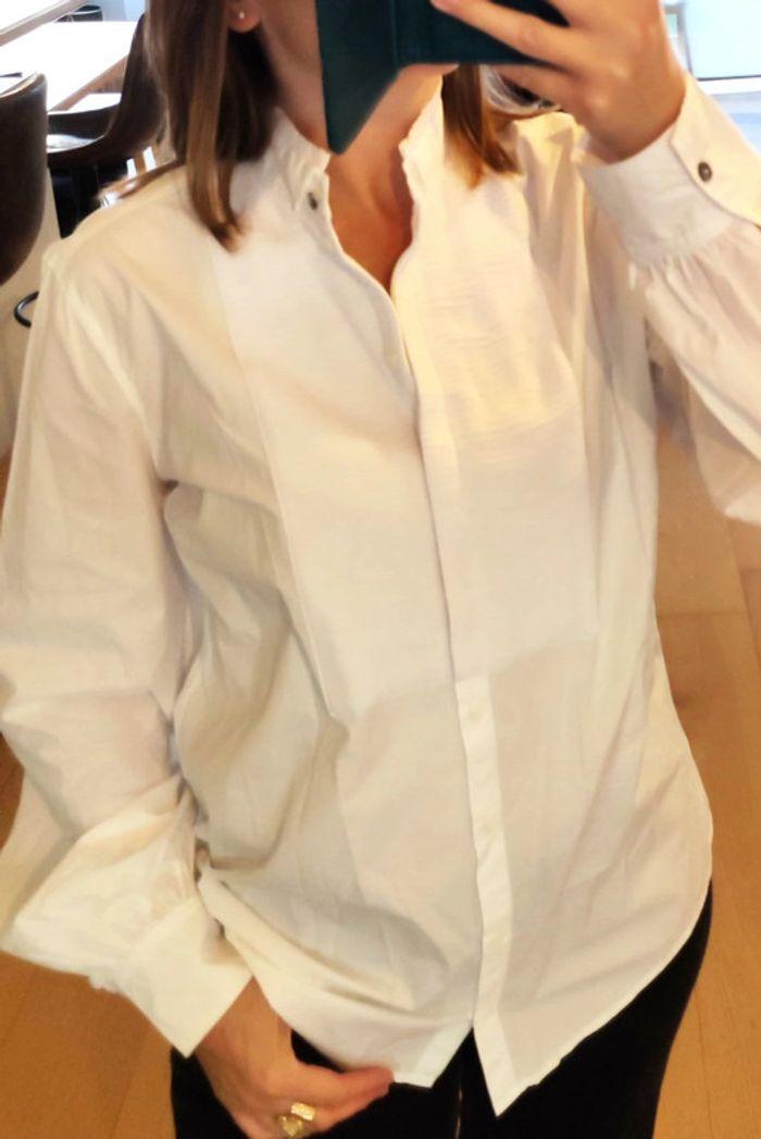 Chemise plastron 100%coton blanc, Karl Lagerfeld, t.42/xl/10, neuve - photo numéro 4