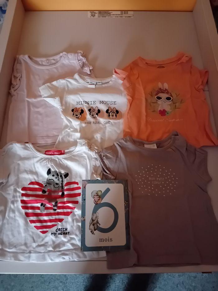 5 Tee-shirt manches courte  6mois fille