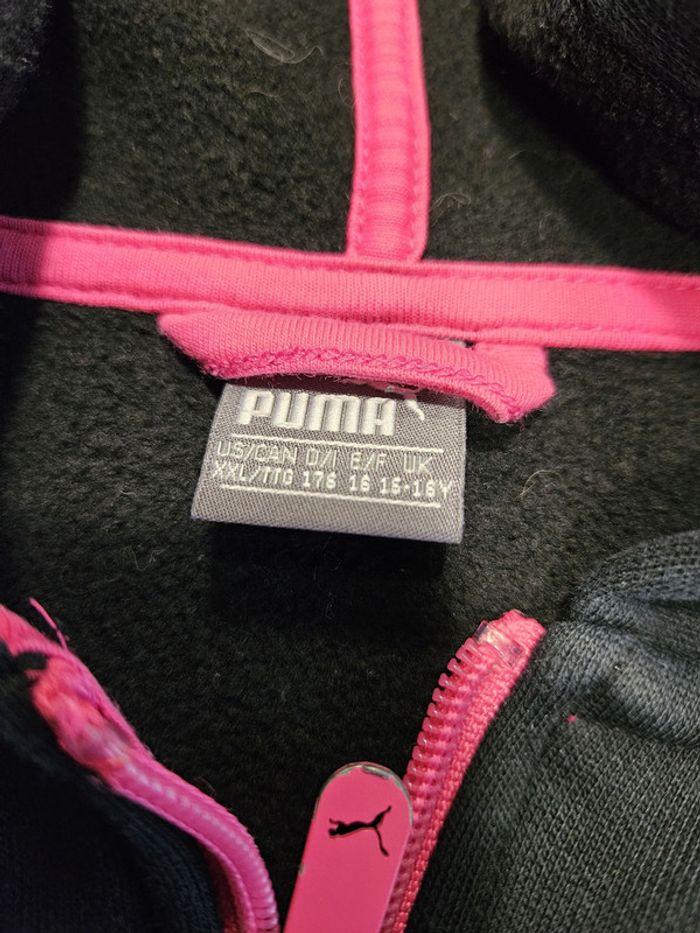 Gilet sweat veste à capuche zippée fille - noir et rose - 16 ans - Puma - photo numéro 2