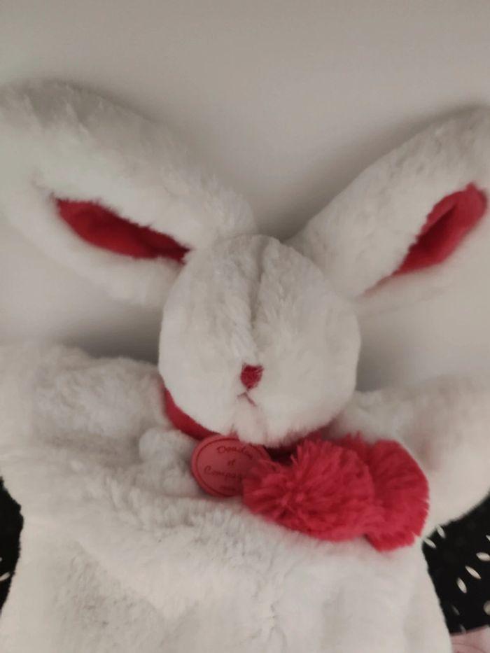 Doudou marionnette lapin pompon - photo numéro 4