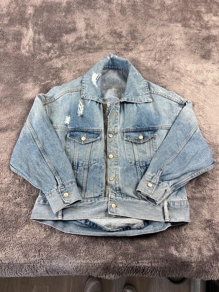 👕 Veste en Jeans vintage y2k Bleu Clair Taille L 👕 - photo numéro 1