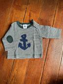 Marinière Petit Bateau 3 mois bleue