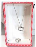 Lot Ensemble 2 bijoux Hello Kitty, forme chaton