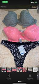 2 soutien gorge 75Get 80G + une culotte neuf taille 44