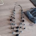 Collier 3 rangs gris-noir-argenté Burton