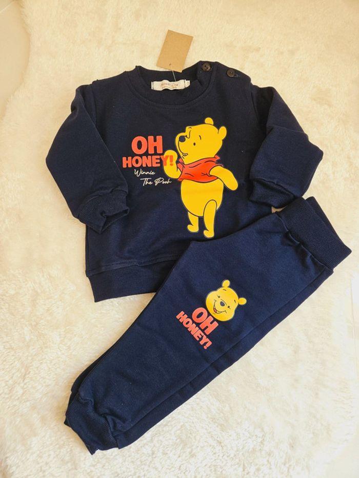 Haut manches longues et pantalon bleu marine Winnie l'ourson/Babo e cunha-12mois - photo numéro 1