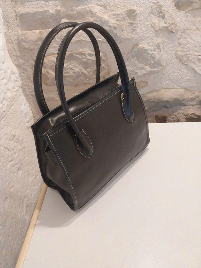 Sac à main femme similicuir bleu en bon etat - photo numéro 4